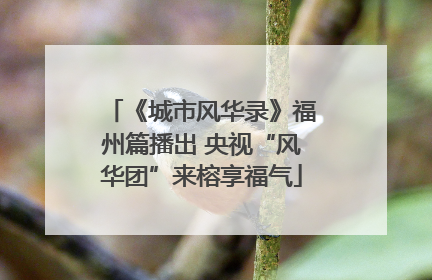 《城市风华录》福州篇播出 央视“风华团”来榕享福气