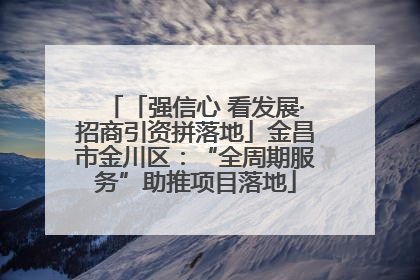 「强信心 看发展·招商引资拼落地」金昌市金川区：“全周期服务”助推项目落地