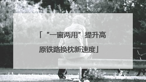 “一窗两用”提升高原铁路换枕新速度