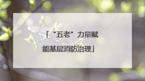 “五老”力量赋能基层消防治理