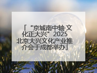 “京城南中轴·文化正大兴”2025北京大兴文化产业推介会于成都举办