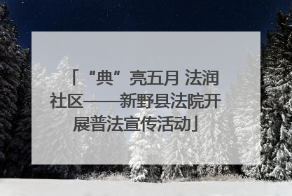 “典”亮五月 法润社区——新野县法院开展普法宣传活动