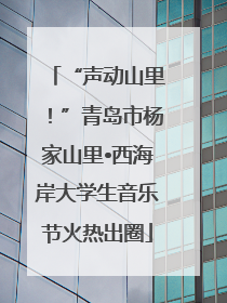 “声动山里！”青岛市杨家山里•西海岸大学生音乐节火热出圈