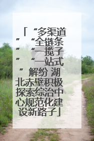 “多渠道”“全链条”“一揽子”“一站式”解纷 湖北赤壁积极探索综治中心规范化建设新路子
