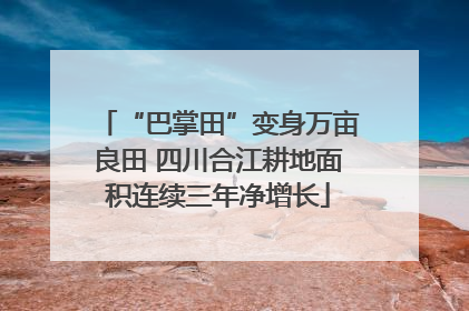 “巴掌田”变身万亩良田 四川合江耕地面积连续三年净增长