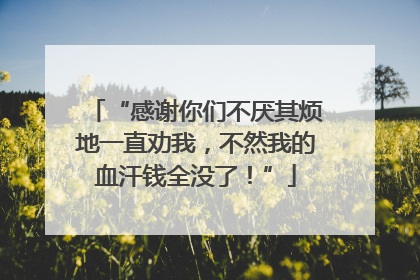 “感谢你们不厌其烦地一直劝我，不然我的血汗钱全没了！”