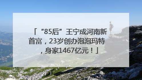 “85后”王宁成河南新首富，23岁创办泡泡玛特，身家1467亿元！