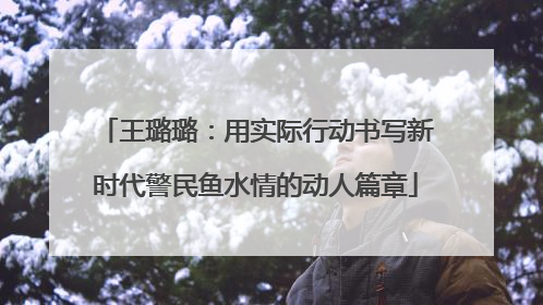 王璐璐：用实际行动书写新时代警民鱼水情的动人篇章