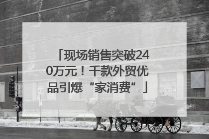 现场销售突破240万元！千款外贸优品引爆“家消费”