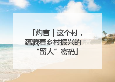 灼言｜这个村，蕴藏着乡村振兴的“留人”密码