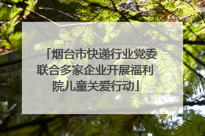 烟台市快递行业党委联合多家企业开展福利院儿童关爱行动