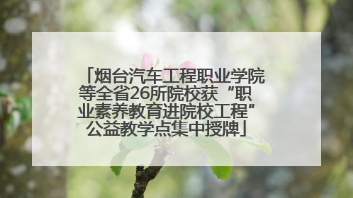 烟台汽车工程职业学院等全省26所院校获“职业素养教育进院校工程”公益教学点集中授牌