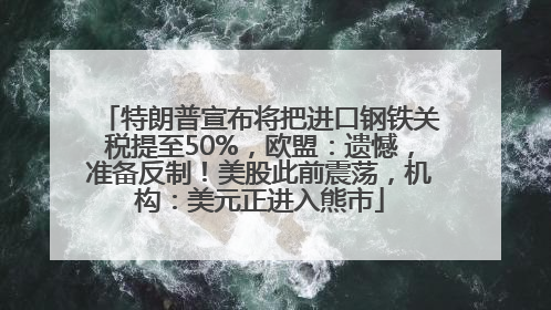 特朗普宣布将把进口钢铁关税提至50%，欧盟：遗憾，准备反制！美股此前震荡，机构：美元正进入熊市