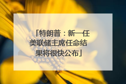 特朗普：新一任美联储主席任命结果将很快公布