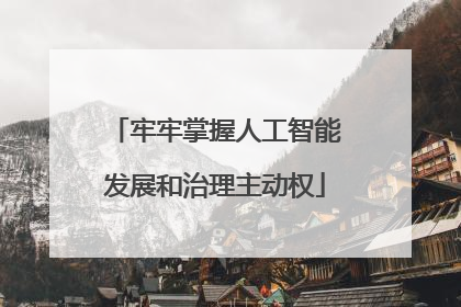 牢牢掌握人工智能发展和治理主动权