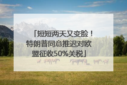 短短两天又变脸！特朗普同意推迟对欧盟征收50%关税