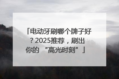 电动牙刷哪个牌子好？2025推荐，刷出你的 “高光时刻”