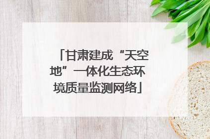 甘肃建成“天空地”一体化生态环境质量监测网络
