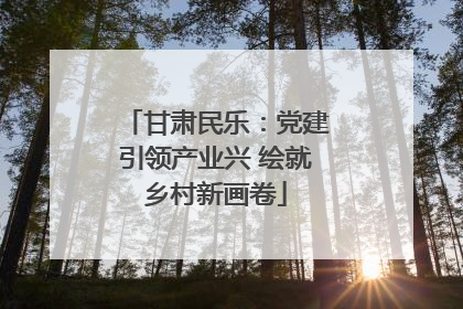 甘肃民乐：党建引领产业兴 绘就乡村新画卷