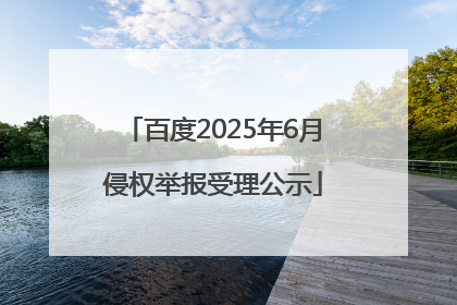 百度2025年6月侵权举报受理公示