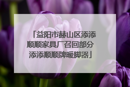 益阳市赫山区添添顺顺家具厂召回部分添添顺顺牌暖脚器