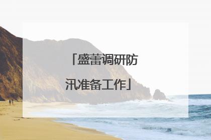 盛蕾调研防汛准备工作