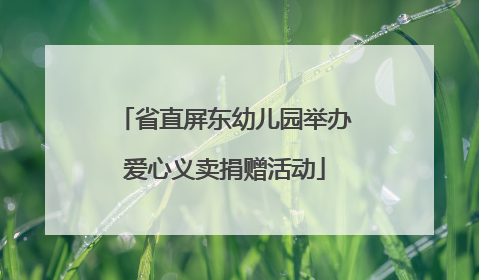 省直屏东幼儿园举办爱心义卖捐赠活动