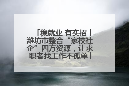 稳就业 有实招丨潍坊市整合“家校社企”四方资源，让求职者找工作不孤单