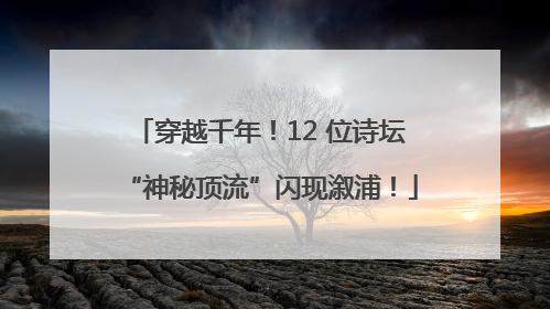 穿越千年！12 位诗坛“神秘顶流”闪现溆浦！