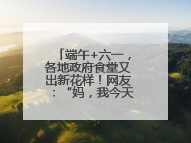端午+六一，各地政府食堂又出新花样！网友：“妈，我今天不回家吃了”