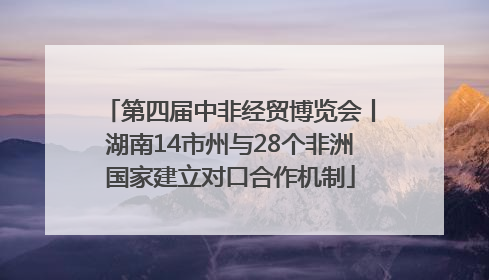 第四届中非经贸博览会丨湖南14市州与28个非洲国家建立对口合作机制