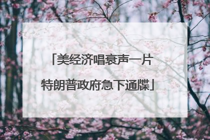 美经济唱衰声一片 特朗普政府急下通牒