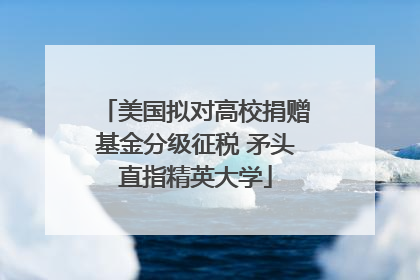 美国拟对高校捐赠基金分级征税 矛头直指精英大学