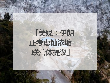 美媒：伊朗正考虑铀浓缩联营体提议