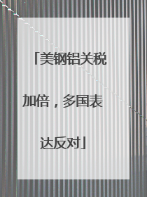 美钢铝关税加倍，多国表达反对