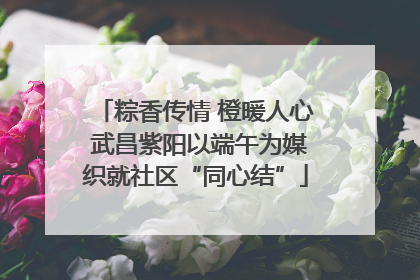 粽香传情 橙暖人心 武昌紫阳以端午为媒织就社区“同心结”
