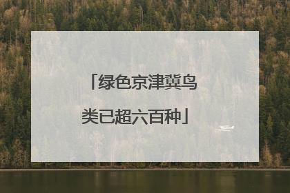 绿色京津冀鸟类已超六百种
