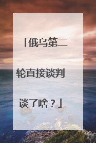 俄乌第二轮直接谈判谈了啥？