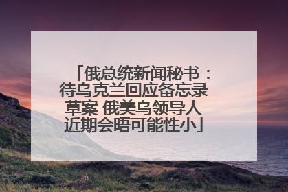 俄总统新闻秘书：待乌克兰回应备忘录草案 俄美乌领导人近期会晤可能性小