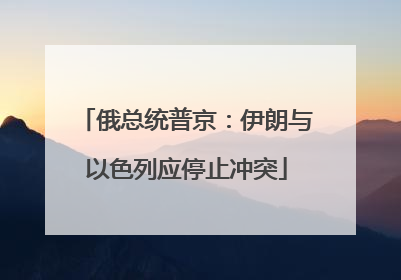 俄总统普京：伊朗与以色列应停止冲突