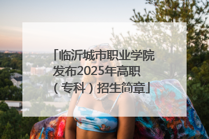 临沂城市职业学院发布2025年高职（专科）招生简章