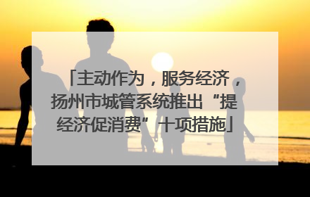 主动作为，服务经济，扬州市城管系统推出“提经济促消费”十项措施