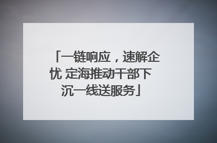一链响应，速解企忧 定海推动干部下沉一线送服务