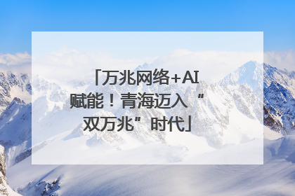万兆网络+AI赋能！青海迈入“双万兆”时代
