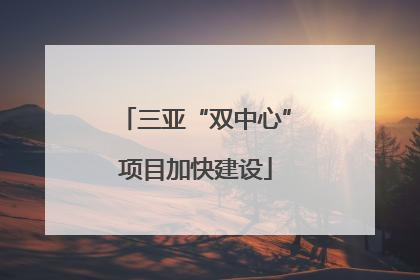 三亚“双中心”项目加快建设