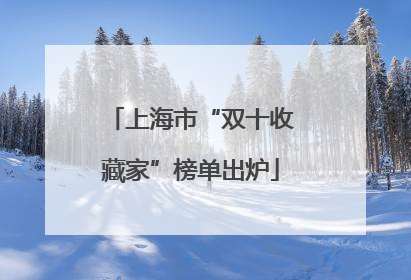 上海市“双十收藏家”榜单出炉