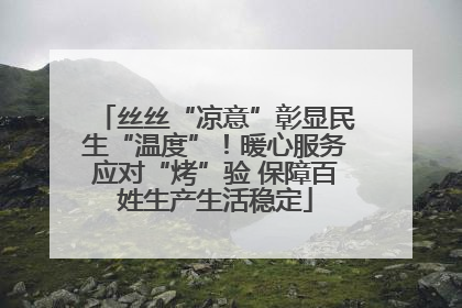 丝丝“凉意”彰显民生“温度”！暖心服务应对“烤”验 保障百姓生产生活稳定