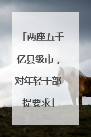 两座五千亿县级市，对年轻干部提要求