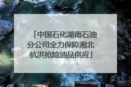 中国石化湖南石油分公司全力保障湘北抗洪抢险油品供应