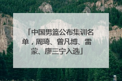 中国男篮公布集训名单，周琦、曾凡博、雷蒙、廖三宁入选